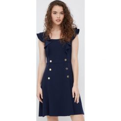 Dkny sukienka kolor granatowy mini prosta. Niebieskie sukienki DKNY, na co dzień, l, bez wzorów, z tkaniny, bez kołnierzyka, bez ramiączek, mini, proste. Za 749.99 zł.