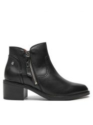 Pikolinos Botki W2D-8674 Czarny. Czarne botki Pikolinos, bez wzorów, ze skóry, bez obcasa, na słupku, bez zapięcia. Za 699.99 zł.