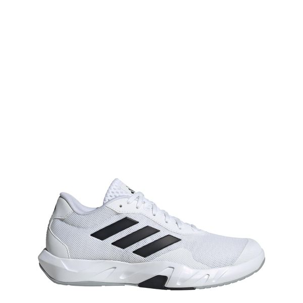 Buty Amplimove Trainer. Białe buty treningowe adidas, bez wzorów, z materiału, bez zapięcia, trekkingowe. Za 299.00 zł.