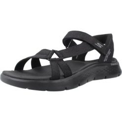 Sandały SKECHERS SLIP-INS GO WALK FLEX Czarny. Czarne sandały Skechers, bez wzorów, z materiału, bez obcasa, bez zapięcia. Za 259.99 zł.