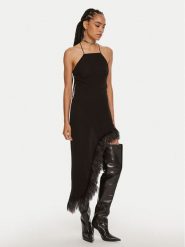 Patrizia Pepe Sukienka koktajlowa 8A1384 A060 Czarny Slim Fit. Czarne sukienki Patrizia Pepe, bez wzorów, z syntetyku, wizytowe, bez kołnierzyka, bez ramiączek. Za 1,219.00 zł.