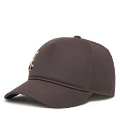 Czapka z daszkiem Patrizia Pepe. Brązowe czapki z daszkiem Patrizia Pepe, bez wzorów. Za 349.99 zł.