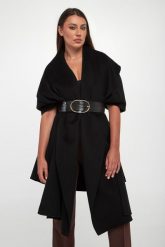 Płaszcz ponczo damski wełniany ELISABETTA FRANCHI. Płaszcze Elisabetta Franchi, bez wzorów, z wełny, bez kaptura. Za 3,429.00 zł.