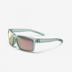 Okulary przeciwsłoneczne kat. 3 MH 530. Niebieskie okulary przeciwsłoneczne Decathlon, bez wzorów, z materiału, szklane. Za 119.99 zł.