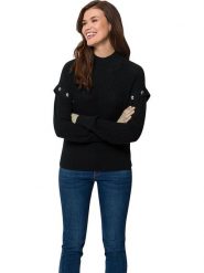 Heine Sweter w kolorze czarnym rozmiar: 40. Czarne swetry Heine, bez wzorów, z bawełny, bez ramiączek. Za 39.68 zł.