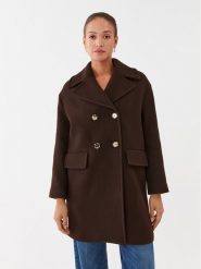 Pinko Płaszcz wełniany Effetto 101747 Y7DY Brązowy Regular Fit. Brązowe płaszcze Pinko, m, bez wzorów, z wełny, bez kaptura. Za 2,449.00 zł.