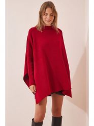 Happiness Istanbul Sweter w kolorze czerwonym rozmiar: onesize. Czerwone swetry Happiness Istanbul, bez wzorów, z wełny, bez ramiączek. Za 92.45 zł.