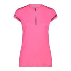 Damska koszulka z półgolfem CMP. Czarne t-shirty sportowe CMP, xl, bez wzorów, z materiału, bez ramiączek, do biegania. Za 201.75 zł.