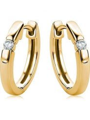 Revoni Złote kolczyki-kreole z diamentami rozmiar: onesize. Żółte kolczyki Revoni, z diamentem, złote. Za 1,348.99 zł.