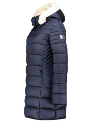 Geographical Norway Płaszcz pikowany "Carenne" w kolorze granatowym rozmiar: XL. Niebieskie płaszcze Geographical Norway, xl, bez wzorów, bez kaptura. Za 227.31 zł.