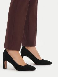 Nine West Czółenka CEO-LP806187-1 Czarny. Czarne czółenka Nine West, bez wzorów, z materiału, bez obcasa, bez zapięcia. Za 249.99 zł.