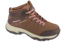 Buty trekkingowe damskie, Trego - Trail Destination. Brązowe trekkingi Skechers, bez wzorów, z materiału, bez zapięcia, trekkingowe. Za 349.99 zł.
