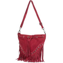 Worek skórzany VERA PELLE bordowy X39. Czerwone torebki klasyczne bez wzorów, ze skóry, bez dodatków. Za 174.90 zł.