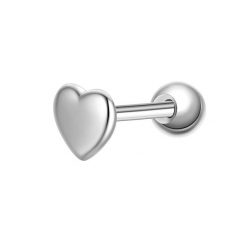 Glanzstücke München Piercing Serce z srebra próby 925 w kolorze srebrnym Kolczyki 1 ct Damski. Szare kolczyki Glanzstücke München, srebrne. Za 110.49 zł.