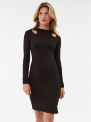 Guess Sukienka codzienna Clio W3BK74 KBYN0 Czarny Slim Fit. Czarne sukienki Guess, na co dzień, xs, z aplikacjami, z syntetyku, bez kołnierzyka, bez ramiączek, proste. Za 269.99 zł.