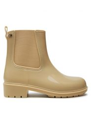 Tommy Hilfiger Kalosze Flag Rainboot FW0FW08213 Beżowy. Brązowe kalosze Tommy Hilfiger, bez wzorów, z gumy, bez zapięcia. Za 229.99 zł.
