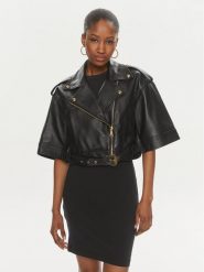 Versace Jeans Couture Kurtka skórzana 76HAVP02 Czarny Regular Fit. Czarne kurtki Versace Jeans Couture, bez wzorów, z jeansu, bez kaptura. Za 4,409.00 zł.