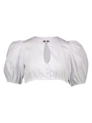 Turi Landhaus Bluzka "Luana" w kolorze białym rozmiar: 40. Białe bluzki Turi Landhaus, bez wzorów, bez kołnierzyka, bez ramiączek. Za 185.32 zł.