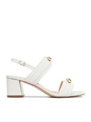 Lasocki Sandały CEO-6A9957-25 Biały. Białe sandały Lasocki, bez wzorów, ze skóry, bez obcasa, na słupku, bez zapięcia. Za 229.99 zł.
