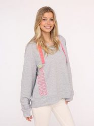 Zwillingsherz Bluza "Smile" w kolorze szarym rozmiar: S/M. Szare bluzy Zwillingsherz, m, bez wzorów, z bawełny, bez ramiączek, z kapturem. Za 172.08 zł.