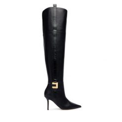 Kozaki Elisabetta Franchi. Czarne kozaki Elisabetta Franchi, bez wzorów, bez obcasa, na szpilce, bez zapięcia. Za 4,329.00 zł.