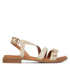 Sandały Tamaris. Białe sandały Tamaris, bez wzorów, bez obcasa, na płaskiej podeszwie, bez zapięcia. Za 289.99 zł.