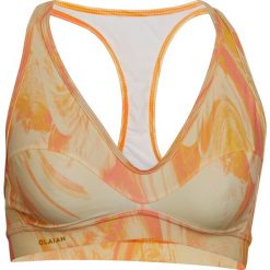 Góra kostiumu kąpielowego surfingowego damska Olaian Ana Surf i Joga Salty Flow. Czerwone bikini OLAIAN, bez wzorów, z elastanu, sportowe. Za 49.99 zł.