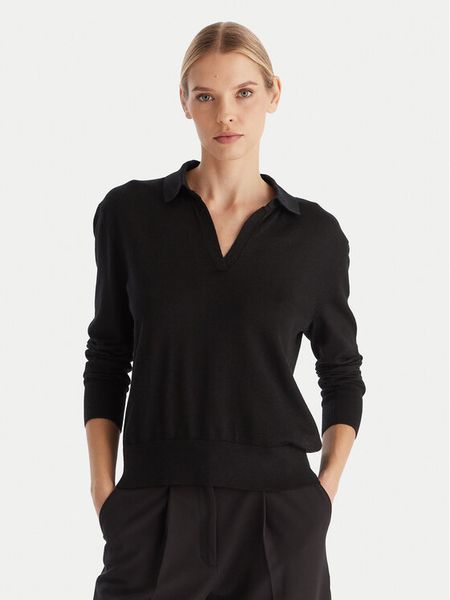 Calvin Klein Sweter LV044A305G Czarny Regular Fit. Czarne swetry Calvin Klein, m, bez wzorów, z syntetyku, bez ramiączek. Za 469.99 zł.