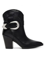 KARL LAGERFELD Botki KL37255 Czarny. Czarne botki KARL LAGERFELD, bez wzorów, ze skóry, bez obcasa, na słupku, bez zapięcia. Za 1,209.00 zł.