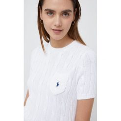 Polo Ralph Lauren sweter bawełniany damski kolor biały lekki. Białe swetry Polo Ralph Lauren, l, bez wzorów, z bawełny, bez ramiączek. W wyprzedaży za 454.99 zł.