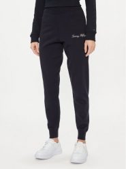Tommy Hilfiger Spodnie dresowe Script Graphic WW0WW40347 Granatowy Regular Fit. Niebieskie spodnie dresowe Tommy Hilfiger, bez wzorów, z bawełny. Za 419.99 zł.