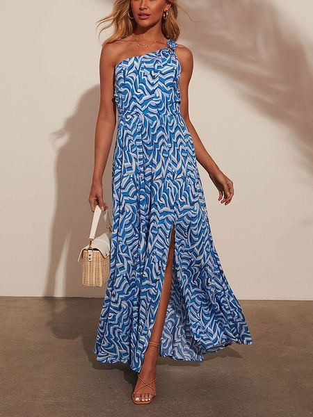 Milan Kiss Sukienka w kolorze niebiesko-białym rozmiar: S. Białe sukienki Milan Kiss, na imprezę, s, bez wzorów, bez kołnierzyka, bez ramiączek, maxi. Za 152.98 zł.