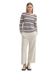 Tom Tailor Sweter w kolorze kremowym ze wzorem rozmiar: L. Brązowe swetry Tom Tailor, l, bez wzorów, z bawełny, bez ramiączek. Za 83.81 zł.