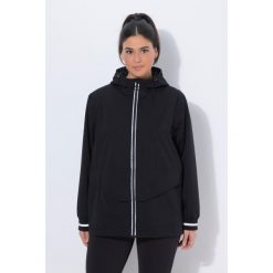 Damskie Kurtka funkcyjna wodoodporna odblaskowy nadruk kaptur. Czarne kurtki Ulla Popken, plus size, bez wzorów, z materiału, bez kaptura. Za 599.99 zł.
