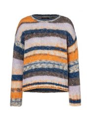More & More Sweter w kolorze lawendowo-pomarańczowo-granatowym rozmiar: 36. Niebieskie swetry More & More, bez wzorów, z wełny, bez ramiączek. Za 158.47 zł.