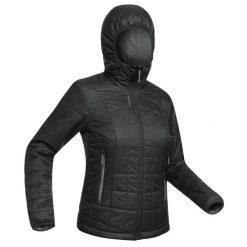 Kurtka piłkarska damska Kipsta Fcoat 100. Czarne kurtki KIPSTA, m, bez wzorów, z materiału, sportowe, bez kaptura. W wyprzedaży za 119.99 zł.