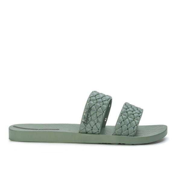 Klapki damskie Ipanema RENDA II FEM. Zielone klapki Ipanema, bez wzorów, z materiału, eleganckie, bez obcasa, bez zapięcia. Za 65.00 zł.
