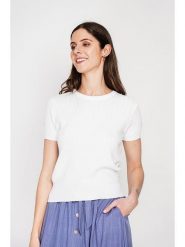 Le Jardin du Lin Sweter w kolorze białym rozmiar: 42. Białe swetry Le jardin du lin, bez wzorów, ze splotem, bez ramiączek. Za 108.99 zł.