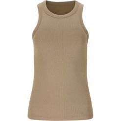 Damski tank top Athlecia Lenga. Brązowe topy Athlecia, bez wzorów, sportowe, bez kołnierzyka, bez ramiączek. Za 176.50 zł.