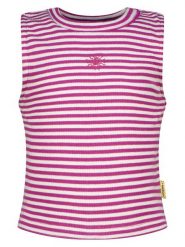 Vingino Top w kolorze fioletowo-białym rozmiar: 140. Białe topy Vingino, bez wzorów, z bawełny, bez kołnierzyka, bez ramiączek. Za 52.99 zł.