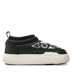 Botki Moon Boot. Czarne botki Moon Boot, bez wzorów, bez obcasa, na płaskiej podeszwie, bez zapięcia. Za 739.99 zł.