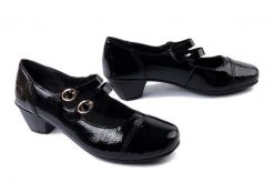 RIEKER 41758-00 black, czółenka damskie. Czarne czółenka Rieker, bez wzorów, bez obcasa, na obcasie, bez zapięcia. Za 349.90 zł.