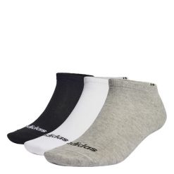 Cienkie skarpetki przed kostkę Linear – 3 pary. Białe skarpetki adidas, bez wzorów. Za 34.95 zł.