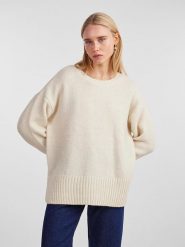 Pieces Sweter w kolorze kremowym rozmiar: XS. Brązowe swetry Pieces, xs, bez wzorów, bez ramiączek. Za 82.40 zł.