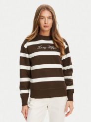 Tommy Hilfiger Bluza Script WW0WW45743 Brązowy Regular Fit. Brązowe bluzy Tommy Hilfiger, s, bez wzorów, z bawełny, bez kaptura. Za 419.99 zł.
