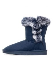 ISLAND BOOT Botki zimowe "Christy" w kolorze granatowym rozmiar: 37. Niebieskie botki Island Boot, bez wzorów, z materiału, bez obcasa, bez zapięcia. Za 142.53 zł.