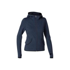 Bluza z kapturem na zamek Gym & Pilates 900 damska. Niebieskie bluzy z kapturem DOMYOS, xs, bez wzorów, z bawełny, z kapturem, na jogę i pilates. Za 99.99 zł.