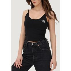 Bezrękawnik Kobieta THE NORTH FACE Slim Crop Tank. Czarne topy sportowe The North Face, bez wzorów, z bawełny. Za 178.70 zł.