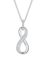 Elli Damski wisiorek Infinity z kryształami cyrkonii w srebrze próby 925 Sterling Silver Naszyjniki 1 ct. Szare naszyjniki Elli, z materiału, z cyrkonią, srebrne. Za 283.99 zł.