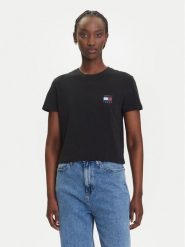 Tommy Jeans T-Shirt Flag DW0DW21423 Czarny Regular Fit. Czarne t-shirty Tommy Jeans, xl, bez wzorów, z bawełny, bez kołnierzyka, bez ramiączek. Za 169.99 zł.
